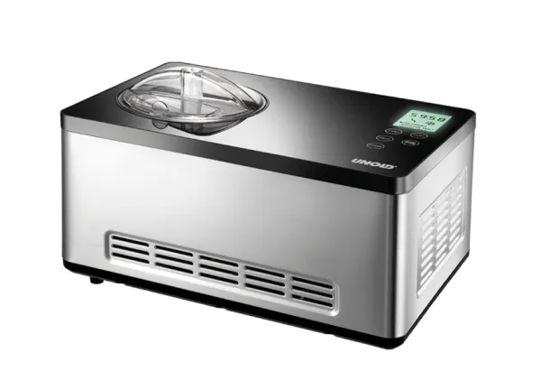 Unold 48845, Kompressor-iskremmaskin, 2 l, 1 boller, Svart, Rustfritt stål, 60 min, LCD