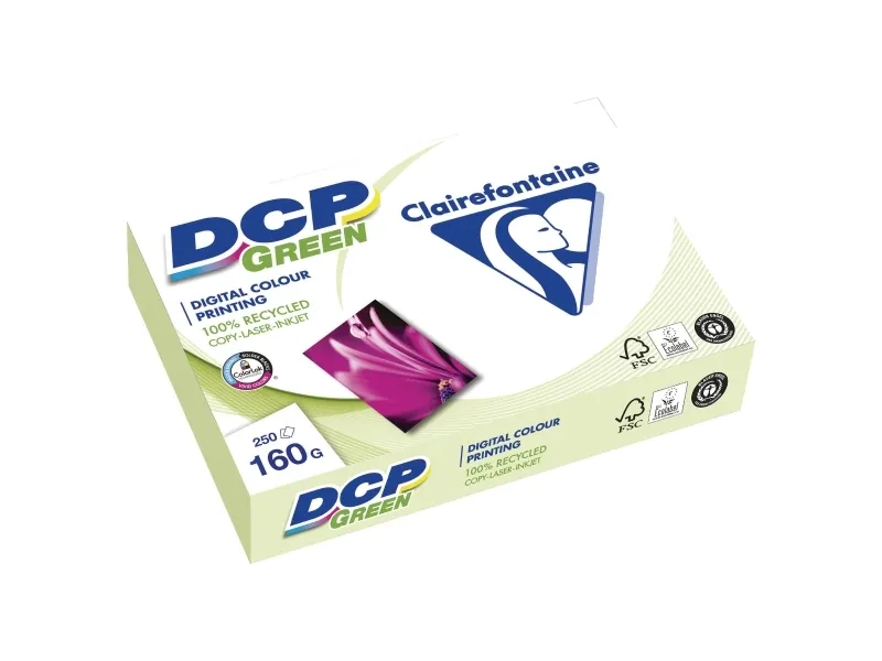 Genbrugspapir til farveprint DCP Green, A4, 160 g, pakke a 250 ark