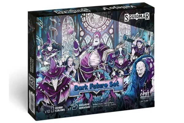 Vallejo spillfargesett / 12 farger + figurer – Dark Future produsent Squidmar Miniatures 18 ml