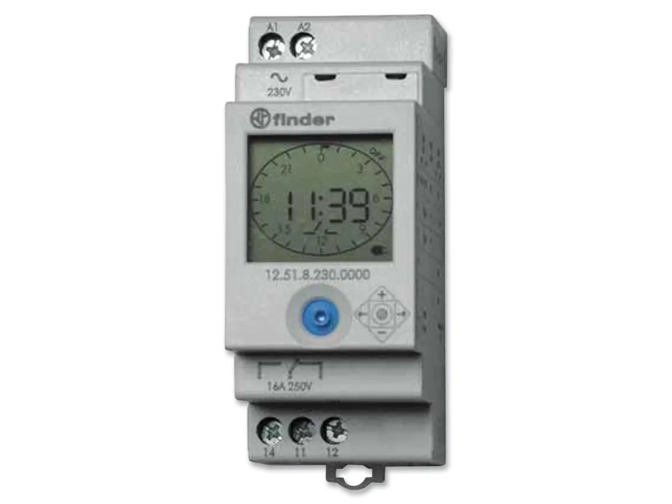 Kontaktur dag/uge 1CO, 16A 250VAC, NFC/manuel setup