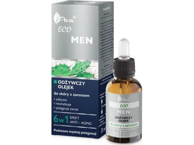 AVA Laboratorium Eco Men nærende olje for hud med skjegg for menn 30ml
