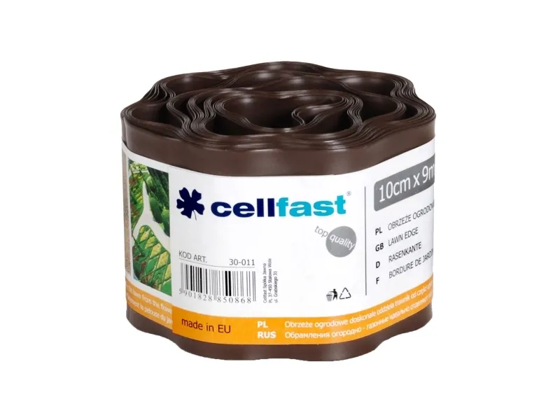 Cellfast kantlist til hagebrukt brun 10 cm x 9 m (30-011)