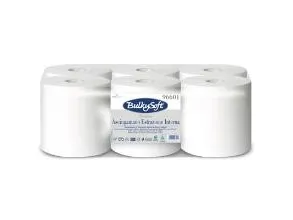 Håndklerull Bulkysoft Ø20xH19cm L150m 2-lags Ecolabel med hylse hvit (6 ruller/bunt)