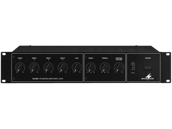Monacor PA-900, 2%, 92 dB, 4 O, 120 W, 50 - 15000 Hz, XLR / RCA