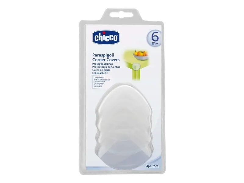 Chicco 00060806000000, Barnesikringer for hjørner, 4 stykker, Hvit, Plastikk, Blister