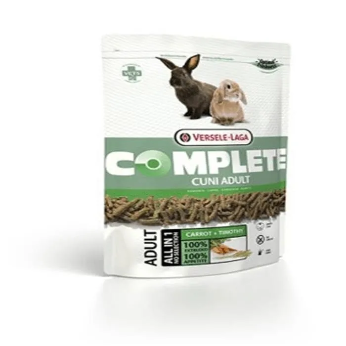 Versele-Laga Cuni Adult Complete, Granuler, 500 g, Kanin, Vitamin A, Vitamin C, Vitamin D3, Vitamin E, Kopper, Kobbersulfat, Jod, Strykejern, Mangan, Selen, Zink, 14%