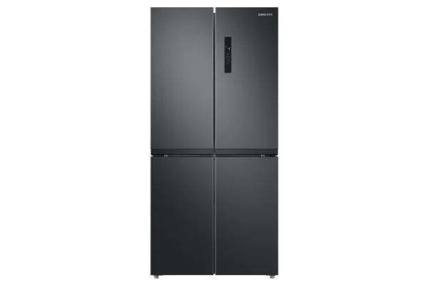 Samsung RF48A400EB4, Frittstående, Fransk Dør, Antrasitt, Berøringskontroll, På dør, Herdet glass