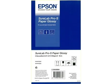 Epson SureLab Pro-S Paper Glossy A4x65 2 rolls, 21 cm, Gloss, 190 g/m², 21 cm (8.25), 252 µm, Tyskland