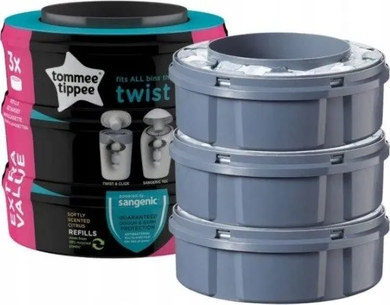 Sangenic Twist&Click erstatningspatron, 3-pak
