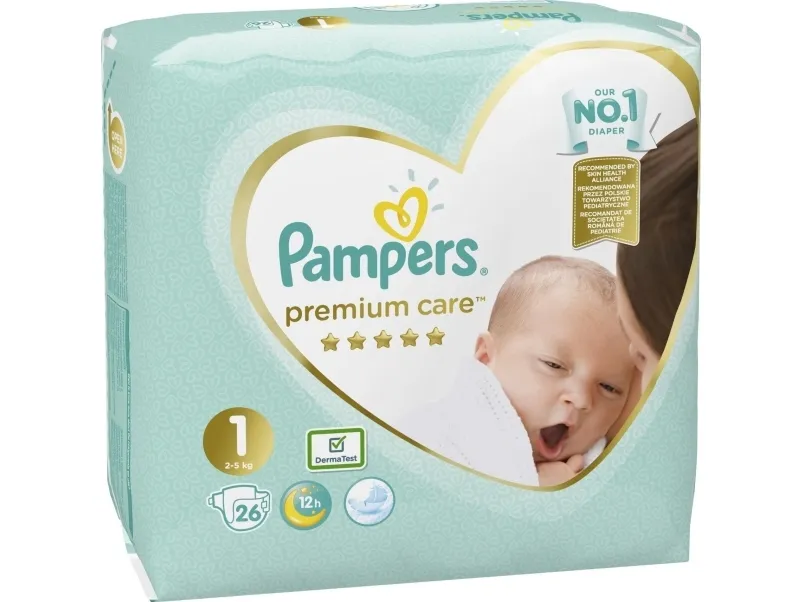 Pampers Premium Care 1 bleier, 2-5 kg, 26 stk.