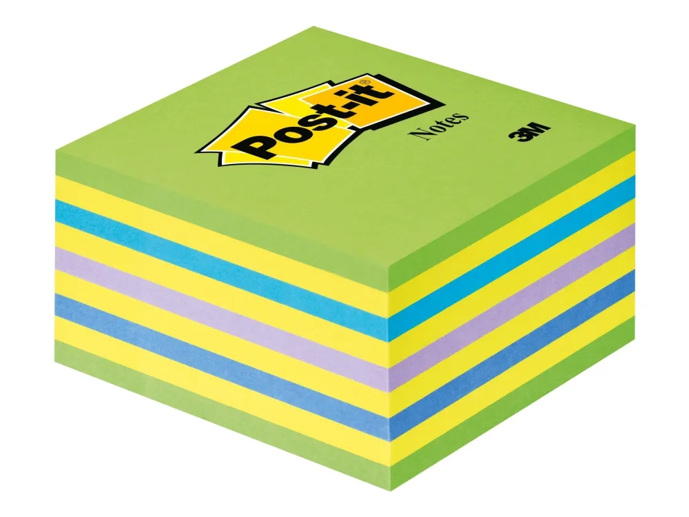 Post-it 2028NB - Noter - 76 x 76 mm - 450 ark (5 x 90) - neongul, neonpurpur, neongrønn, neonblå, intens neonblå