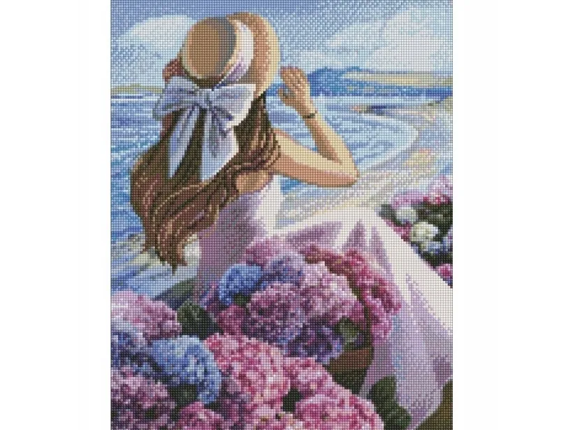 Ideyka diamantmosaikk IDEYKA 40x50 cm, blomstrende kyst, 1 stk.