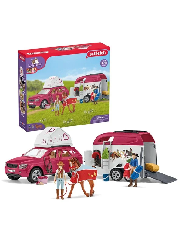 Schleich Eventyr med bil og hestehenger
