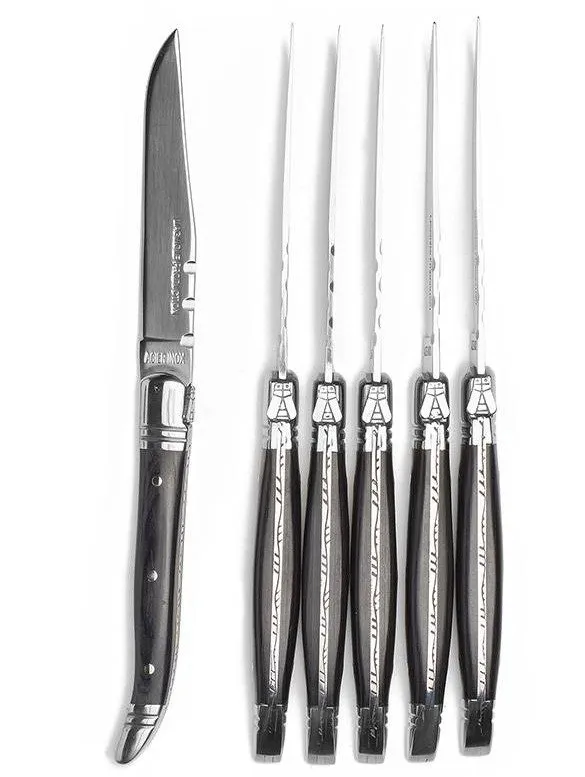 Laguiole Heritage biffkniver 6 stk Svart