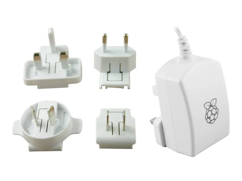Raspberry Pi T5875DV - Strømadapter - 13 watt - 2.5 A (Micro-USB type B) - hvit