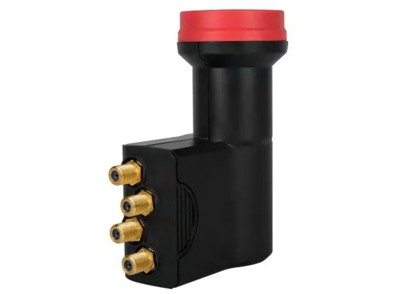 Megasat Quad LNB Diavolo, Quad LNB, 10,7 - 12,75 GHz, 9,75 - 10,6, 0,1 dB, Svart, Rød, 60 dB