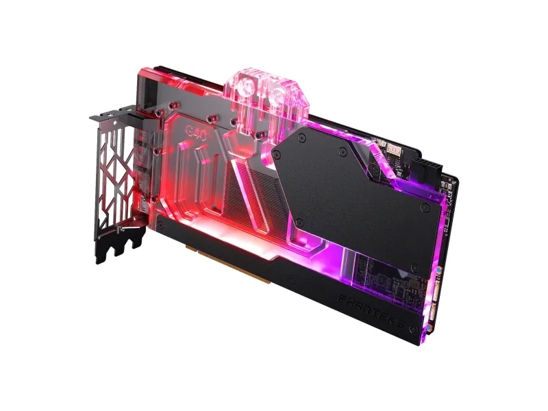 Phanteks Glacier G40, Vannblokk + Bakplate, Akryl, Kopper, Sort, Gjennomsiktig, GPU, Grafikkort, MSI GeForce RTX 4090 SUPRIM X 24G MSI GeForce RTX® 4090 SUPRIM 24G MSI GeForce RTX® 4090 GAMING...