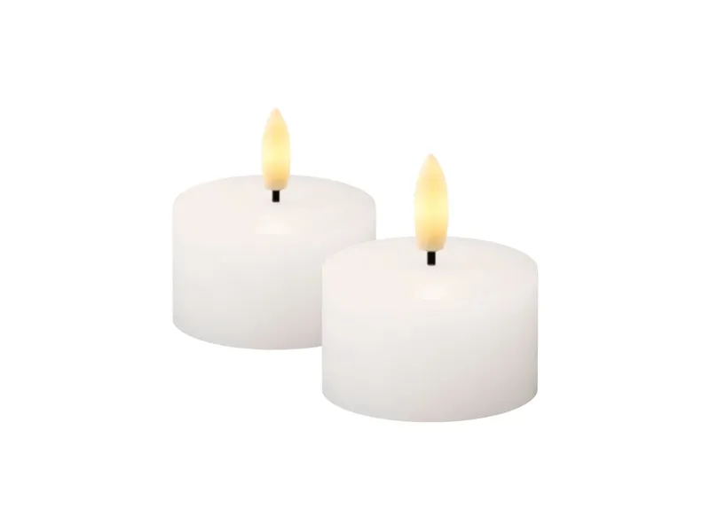Bordlampe Multi Sille tealight-sett 2 stk, Ø4,5xH2,2 cm, hvit