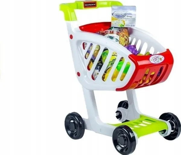 Lean Toys butikkvogn + matvarer 25 deler