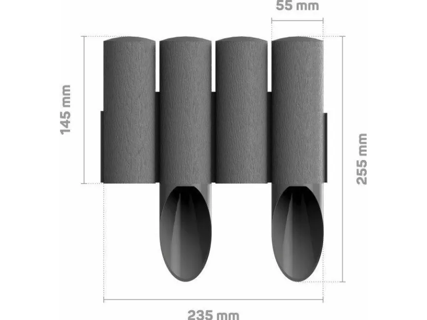 CELLFAST hagepalissade 4 deler 2,3 m grafitt - eske
