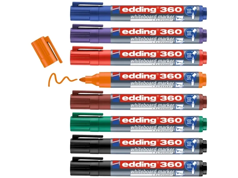 Edding 360 tavlemarkører 8-delt koffert