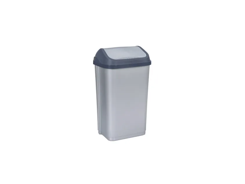 keeeper søppelbøtte “swantje” 50 liter sølv/antrasitt med svinglokk, stødig, avtakbart lokk (1030816000000)