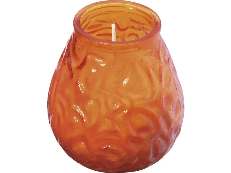 Lysbowle, Bolsius, 10,5cm, Ø9,5cm, orange, 70 timer, glas/paraffin - (12 stk.)