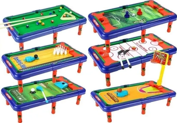 LeanToys spillbord fotball 6-i-1 biljard, hockey, soccer