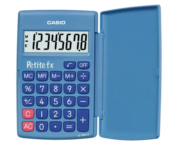 Casio PETITE FX (LC-401LV-BU), Lomme, Grunnleggende, 8 sifre, 1 linjer, Batteri, Blå