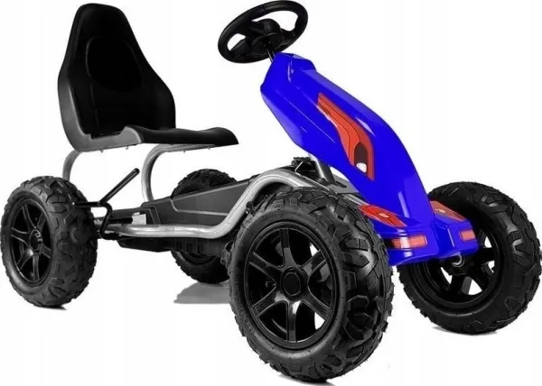 Tråkk gokart B012 Oppblåsbare hjul Blå