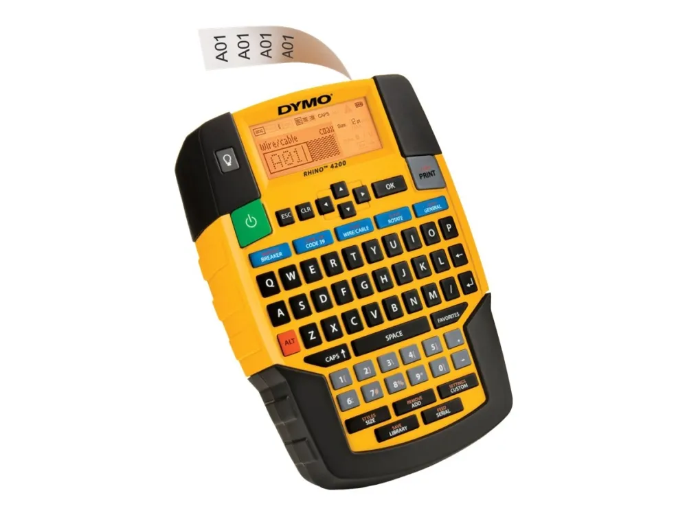DYMO Rhino 4200 Kit - Etikettmaker - S/H - termotransfer - Rull (1,9 cm) - kutter