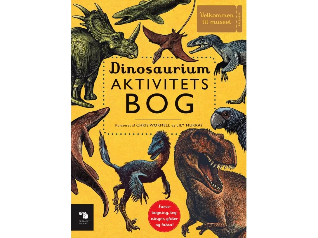 Dinosaurium aktivitetsbok | Chris Wormell & Lily Murray | Språk: Dansk