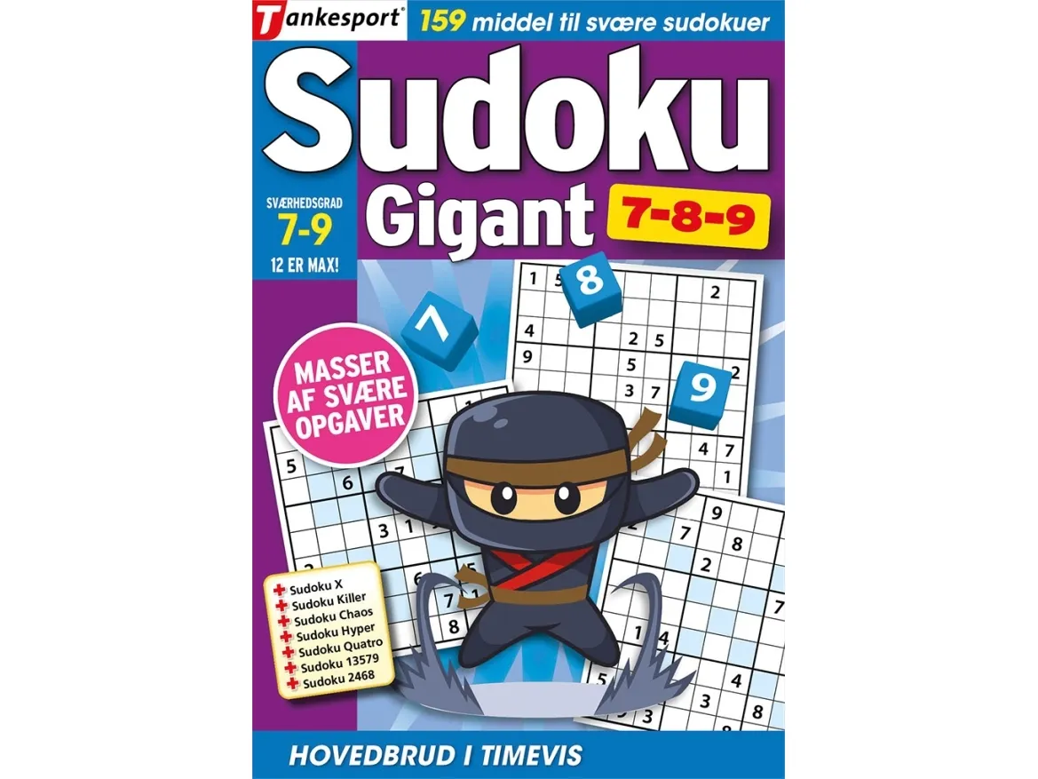 Sudoku GIGANT 7,8,9 | Keesing/Tankesport | Språk: Dansk