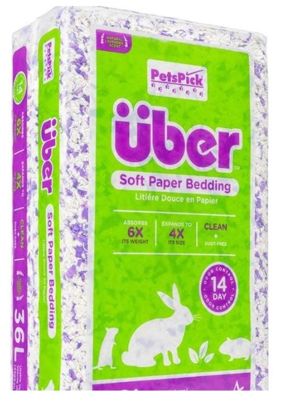 Über - Soft Paper Bedding for Small Animals White purple with lavender 56 ltr - (45053)