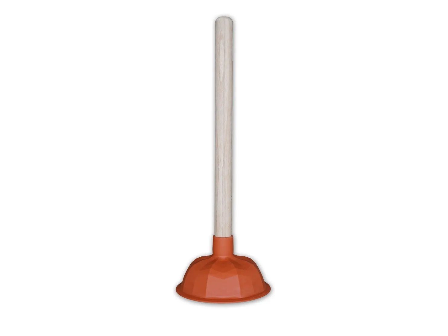 Svupper Ø130mm - Træskaft m/blødt naturgummi hovede, t/vask ell. Toilet