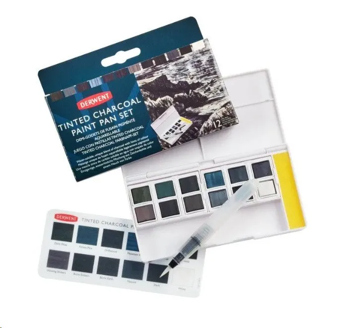 Derwent Tinted Charcoal Paint Pan sæt