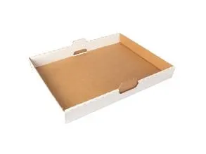 Transportæske 432x301x47xmm Brun/hvid neutral passer til ½ kagemand,25 stk/krt