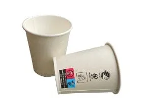 Kaffebæger Pap Ø80xH90mm 25cl 8oz Svanemærket Single Wall Hvid Catersource,20 ps x 80 stk/krt