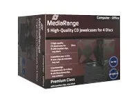 MediaRange Retail pack 4er CD-Jewelcase - CD-cover - kapasitet: 4 CD/DVD (en pakke 5)