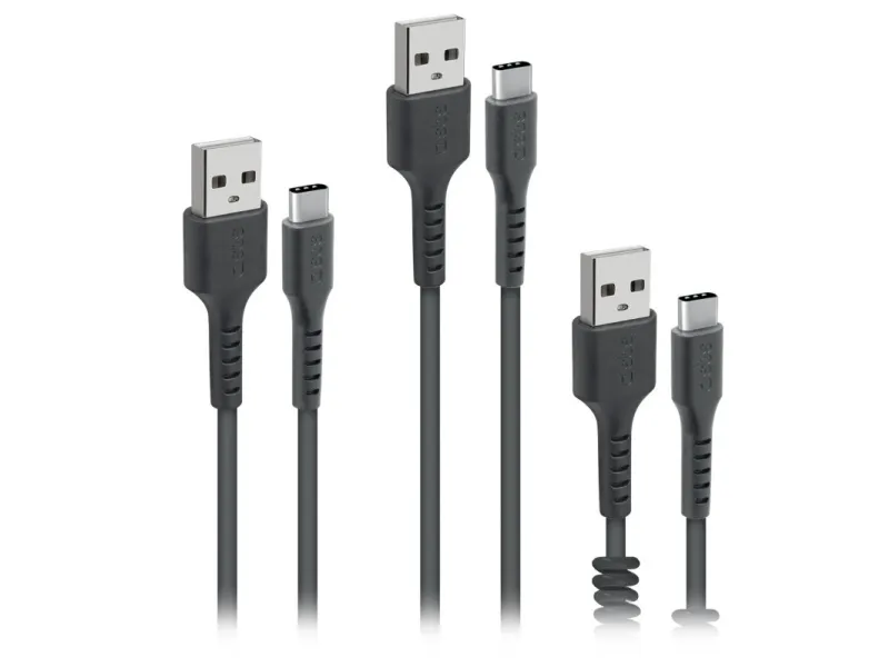 SBS TEKITUSBC3IN1K, 2 m, USB A, USB C, USB 2.0, Sort