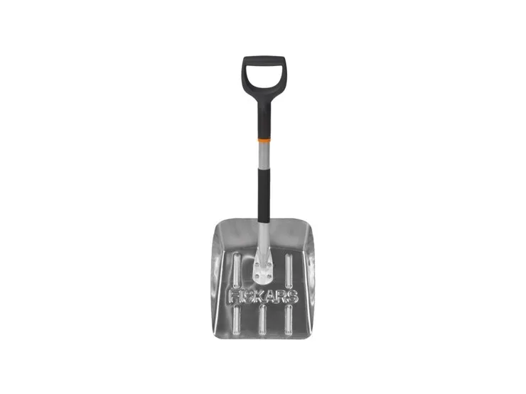 Fiskars 1000740, Snøskuffe, Aluminium, Plast, Sort, Grå, Oransje, firkant, D-formet, 750 g