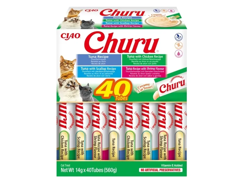 Churu Cat Cremy Tuna Seafood Varieties 40x14g