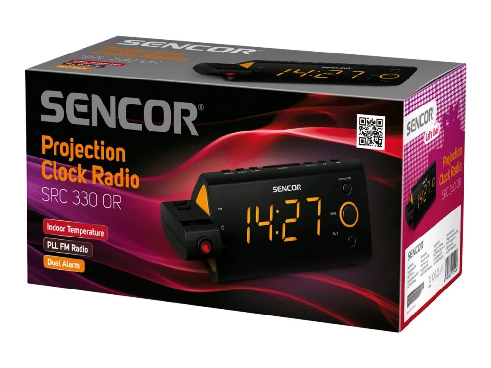 Sencor SRC 330 OR - Klokkeradio - svart, oransje