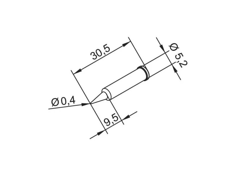 ERSA loddespiss 102 PD LF 04 blyantform 0,4 mm (1 stk)
