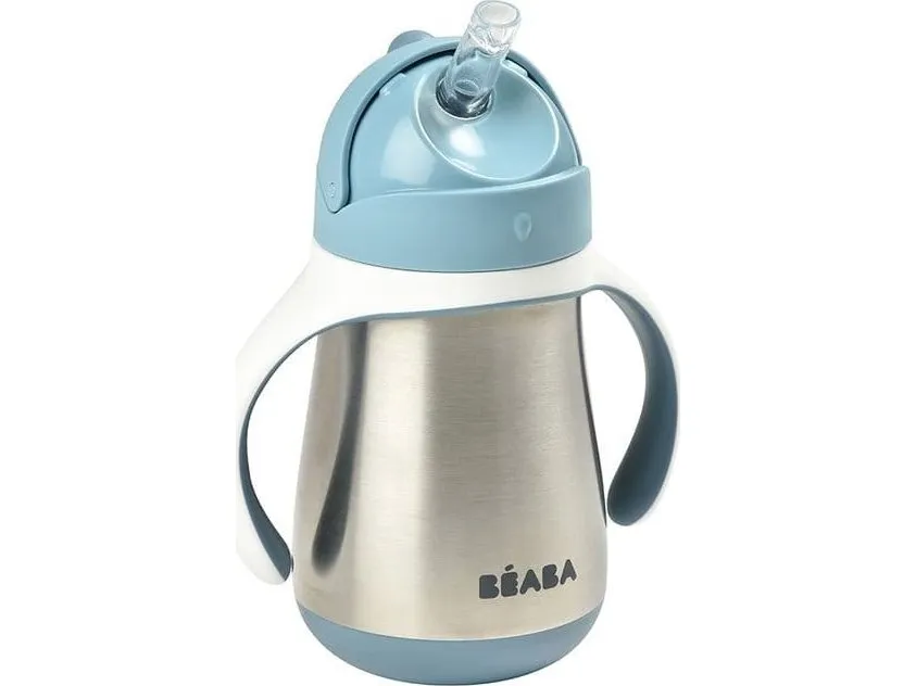 Beaba metaline drikkeflaske med sugerør 250 ml lys farge