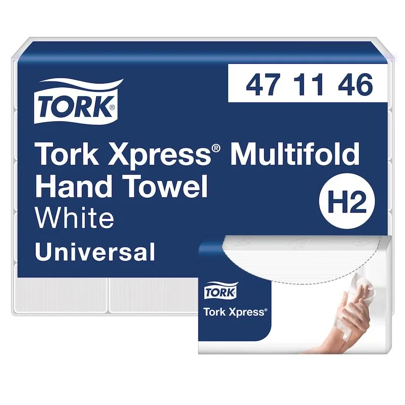 Håndklær Tork Xpress® H2 Multifold Universal 2-lags hvite - (20 pakker x 190 ark/kartong)