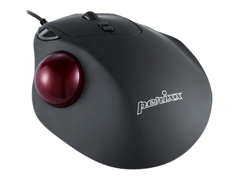 Perixx PERIMICE-517 - Mus - ergonomisk - høyrehendt - laser - 7 knapper - kablet - USB - svart