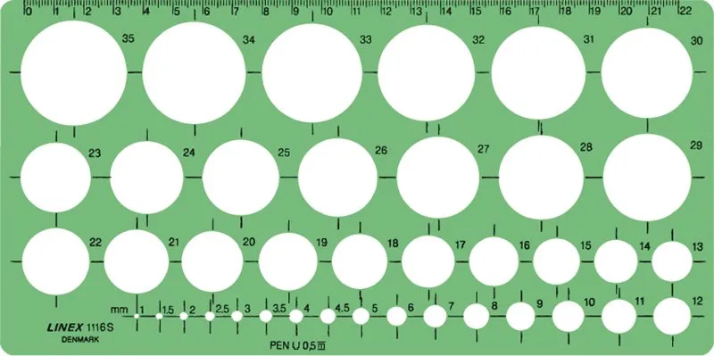 Linex Schablone 1.2 mm, Vanlig linjal
