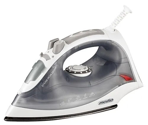 Mesko Home MS_5037, Tørr & dampstrykejern, Keramisk strykesåle, 1,9 m, 65 g/min, Grå, Hvit, 35 g/min