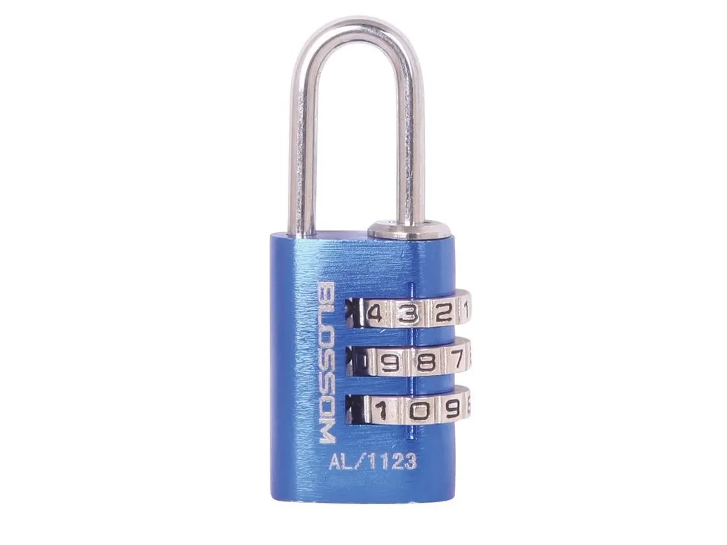 Blossom BADLOCK hengelås kodet aluminium AL11 20x3 blå